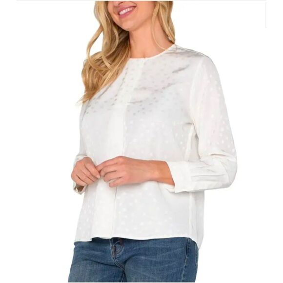 Liverpool Jeans Company Tops - Liverpool Los Angeles Porcelain Dot Popover Woven Blouse Size S NWT